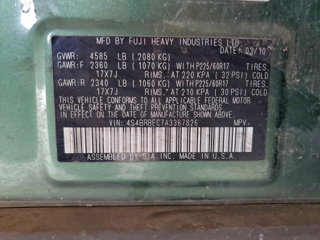 Subaru Outback 2.5i Premium Image 10