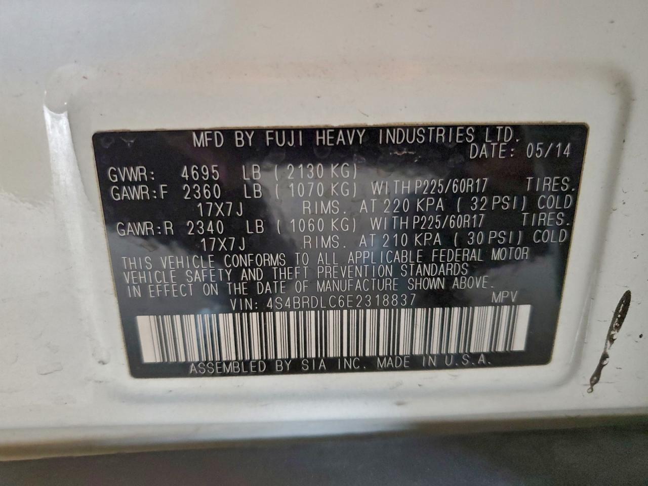 Subaru Outback 3.6r Limited Image 13